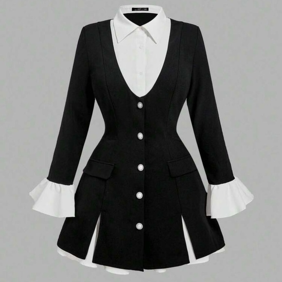 SHEIN Dresses & Skirts - Black and White Blazer Dress